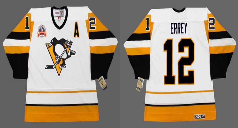 2019 Men Pittsburgh Penguins #12 Errey White yellow CCM NHL jerseys